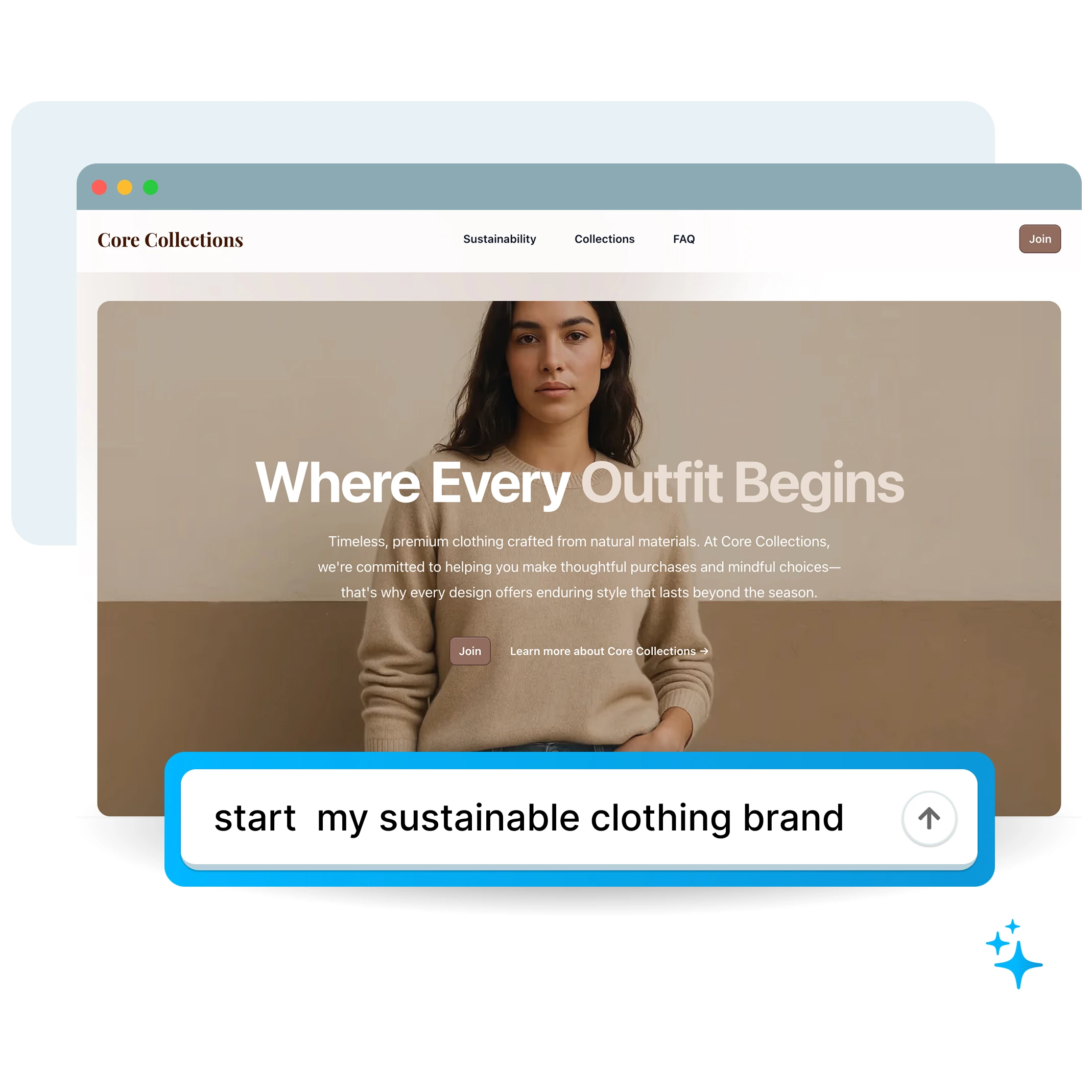 Mobie website builder interface